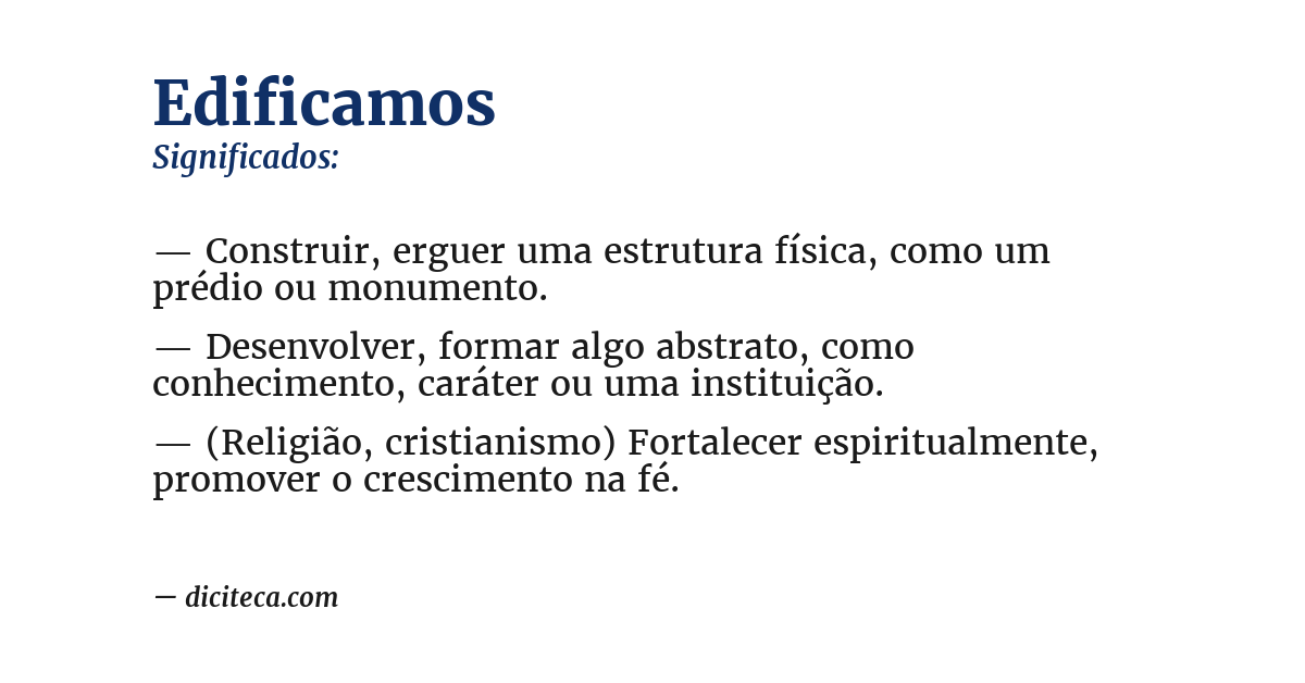 Significado de edificamos