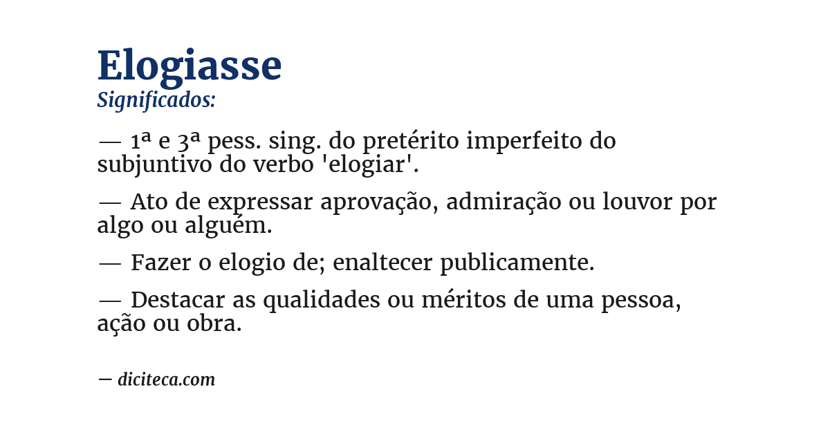 Significado de elogiasse