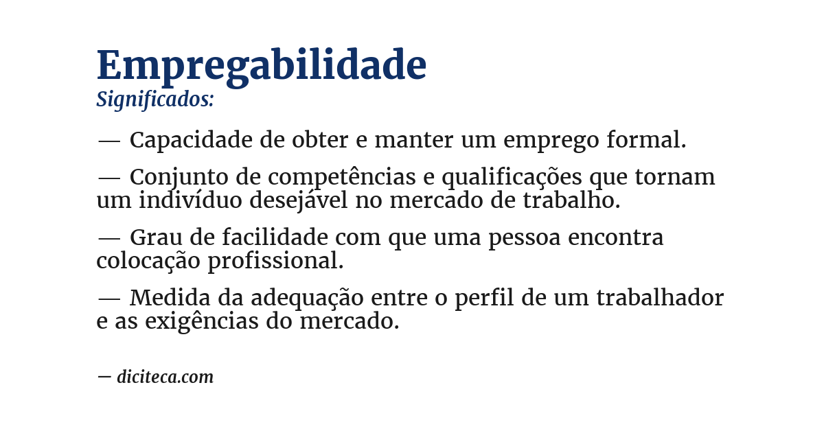 Significado de empregabilidade