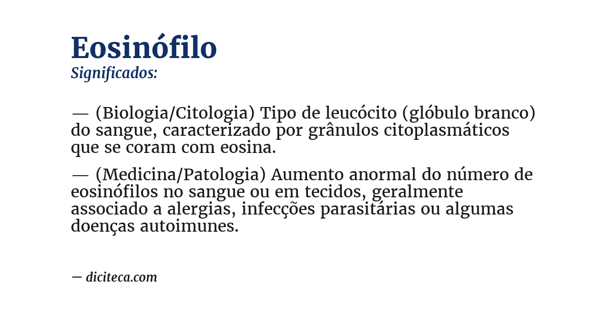 Significado de eosinófilo
