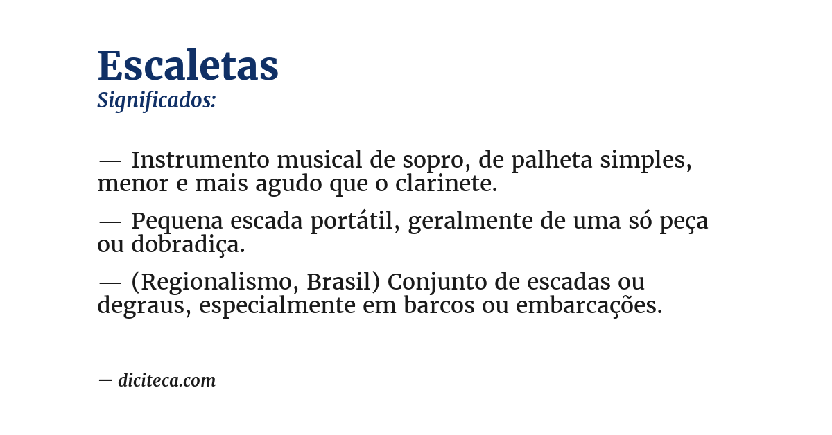 Significado de escaletas