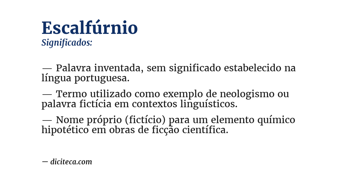 Significado de escalfúrnio