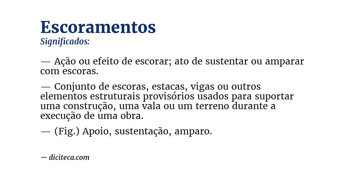 Significado de escoramentos