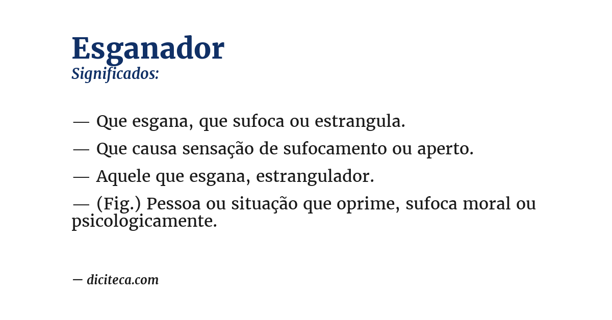 Significado de esganador