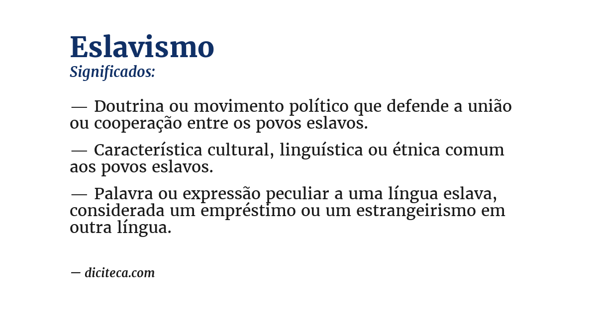 Significado de eslavismo