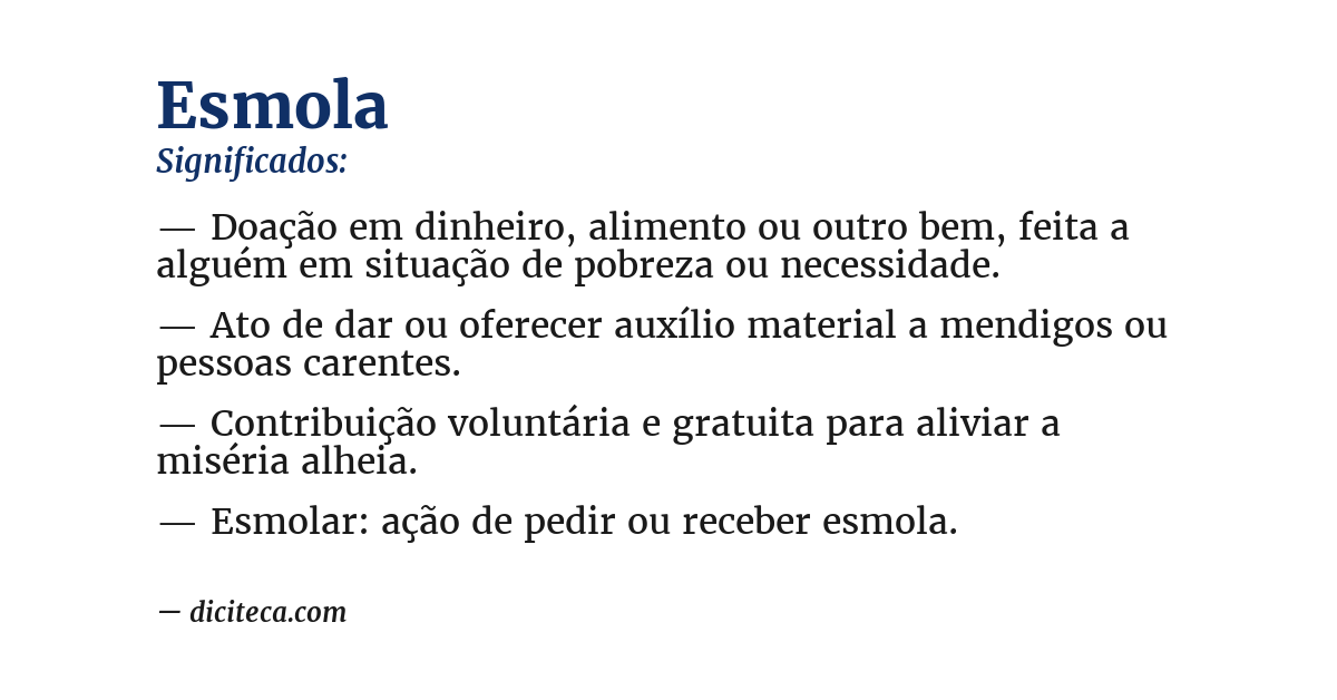 Significado de esmola