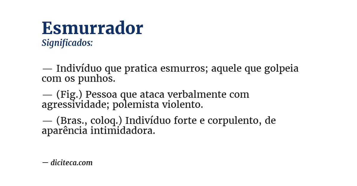 Significado de esmurrador