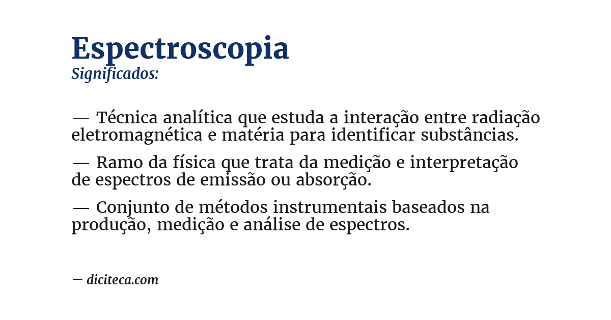 Significado de espectroscopia