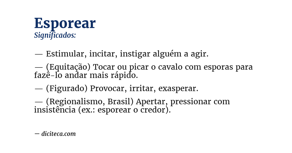 Significado de esporear