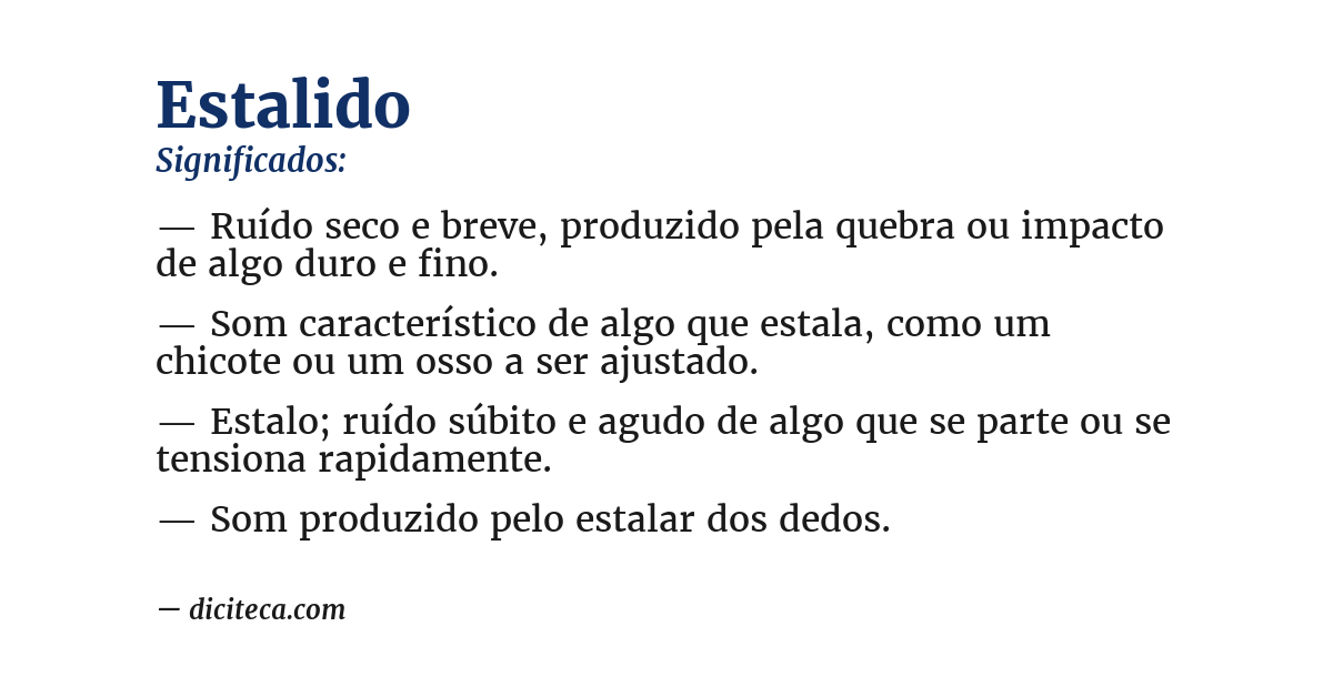 Significado de estalido