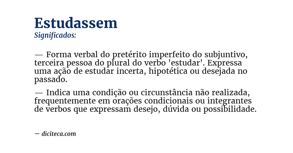 Significado de estudassem