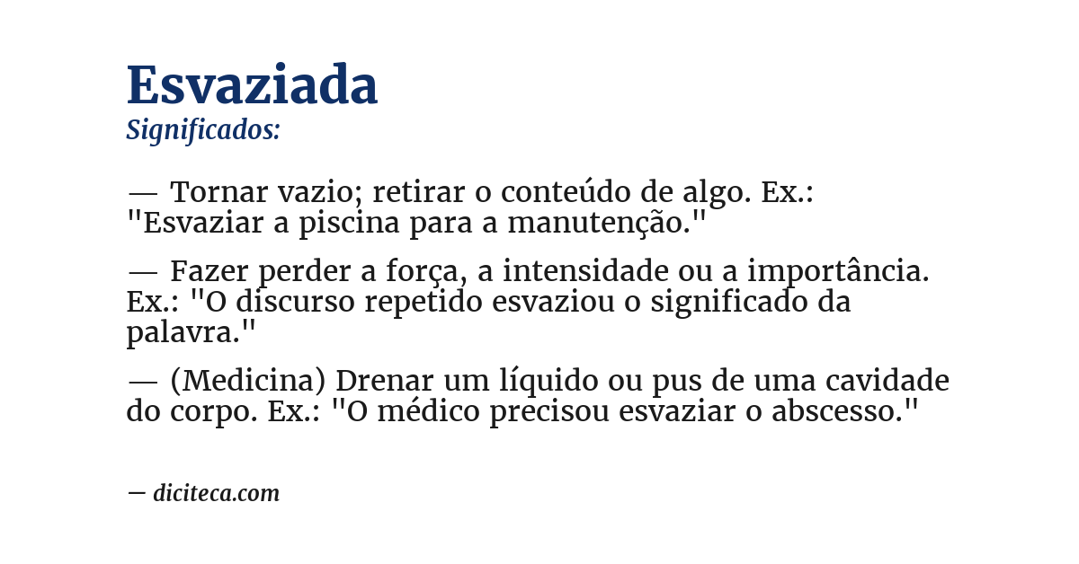 Significado de esvaziada