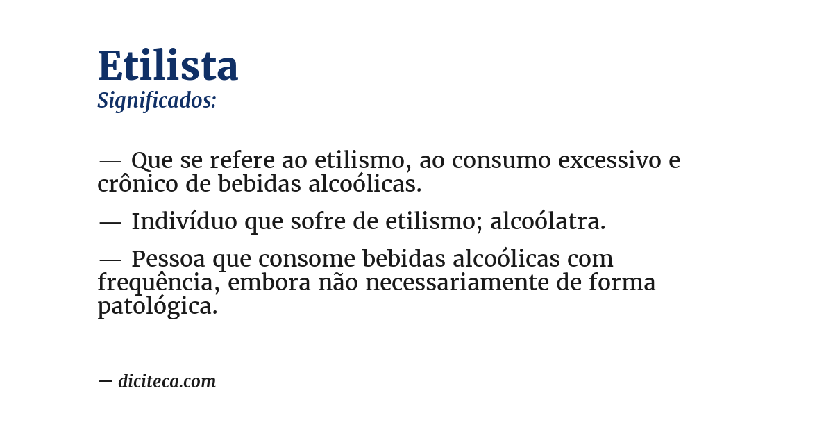 Significado de etilista