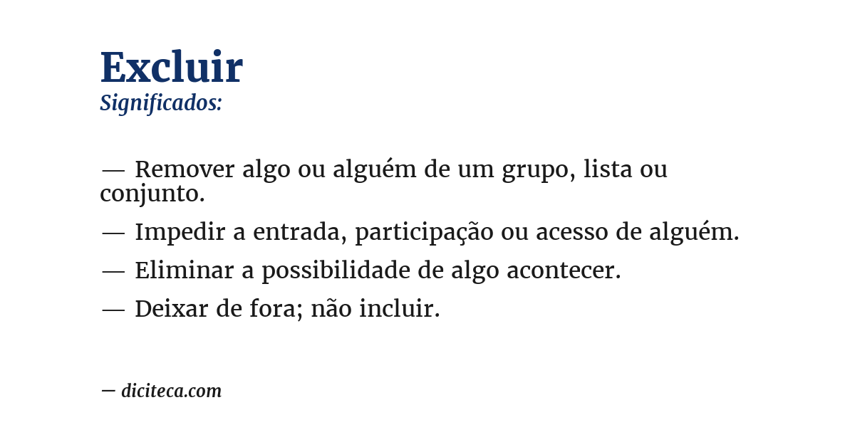 Significado de excluir