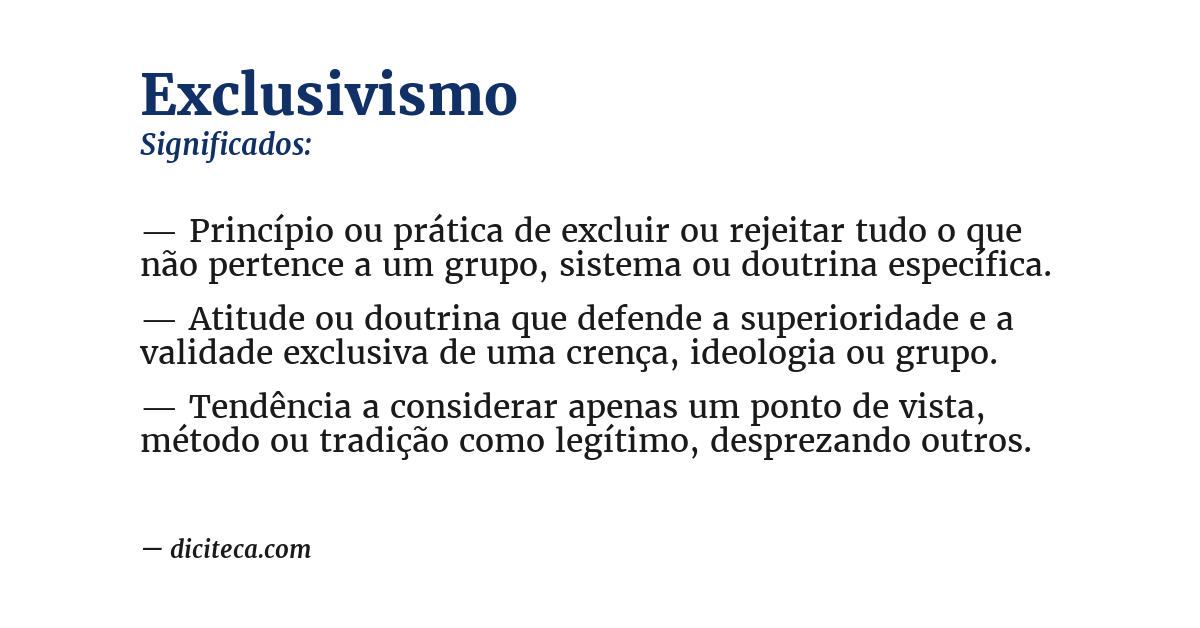 Significado de exclusivismo