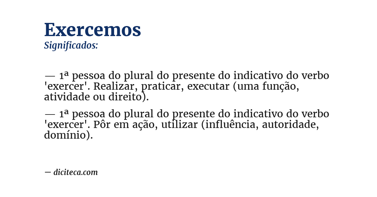 Significado de exercemos