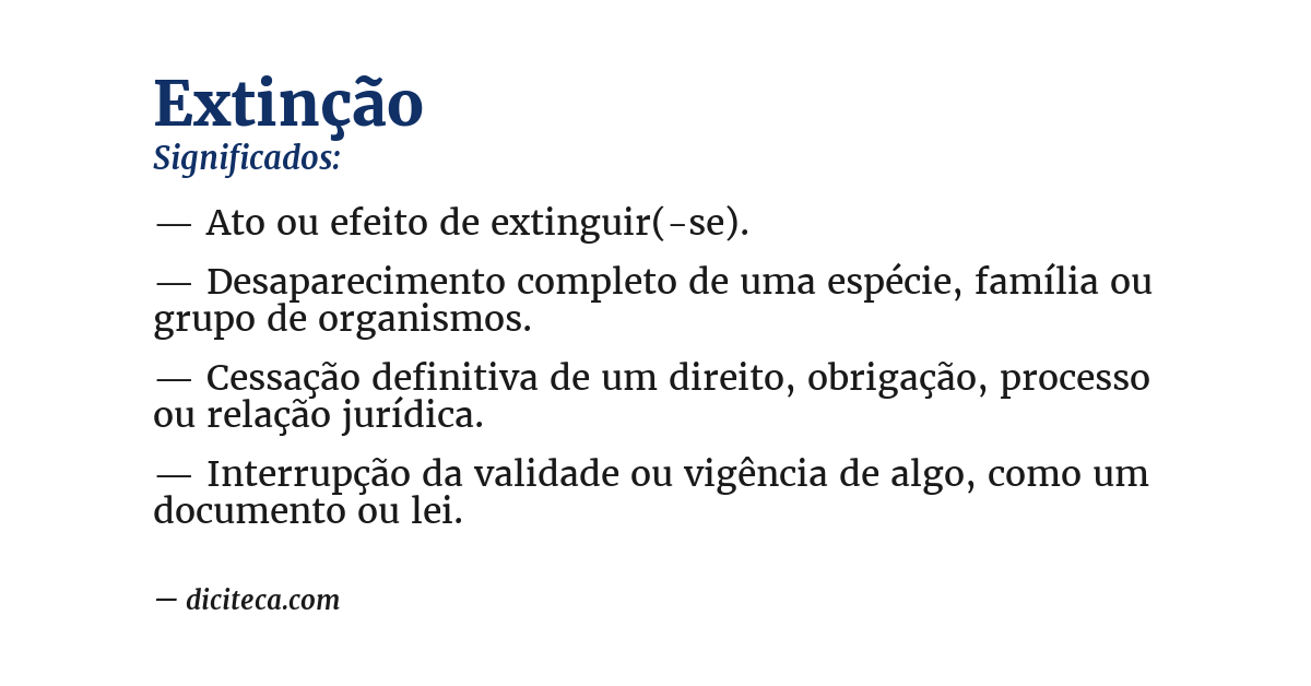 Significado de extinção
