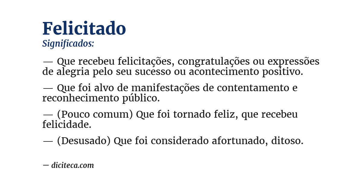Significado de felicitado