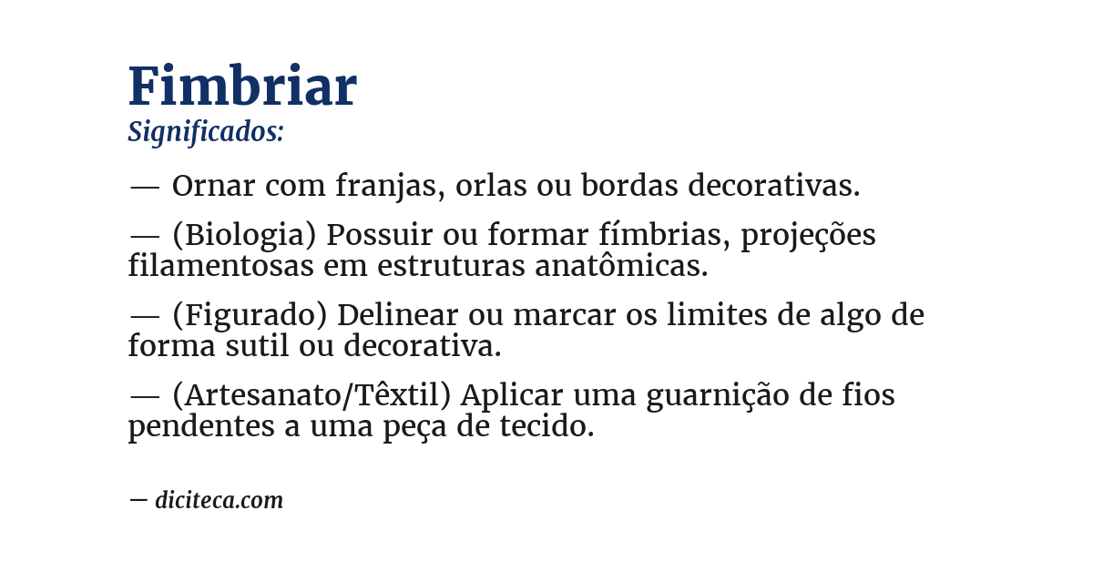 Significado de fimbriar