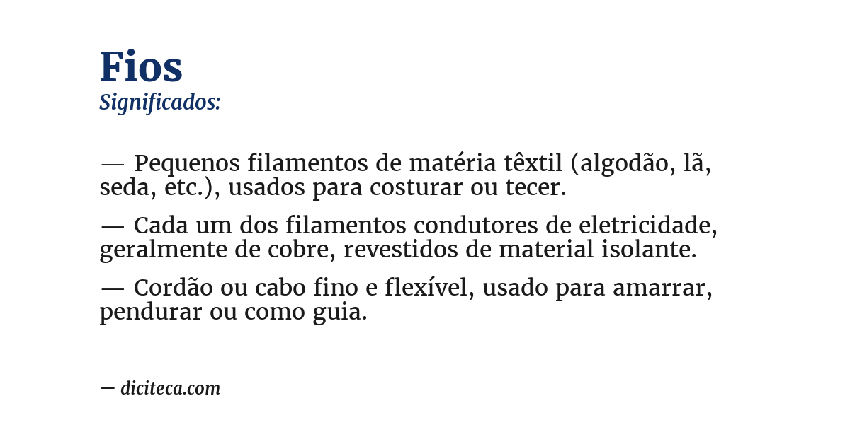 Significado de fios
