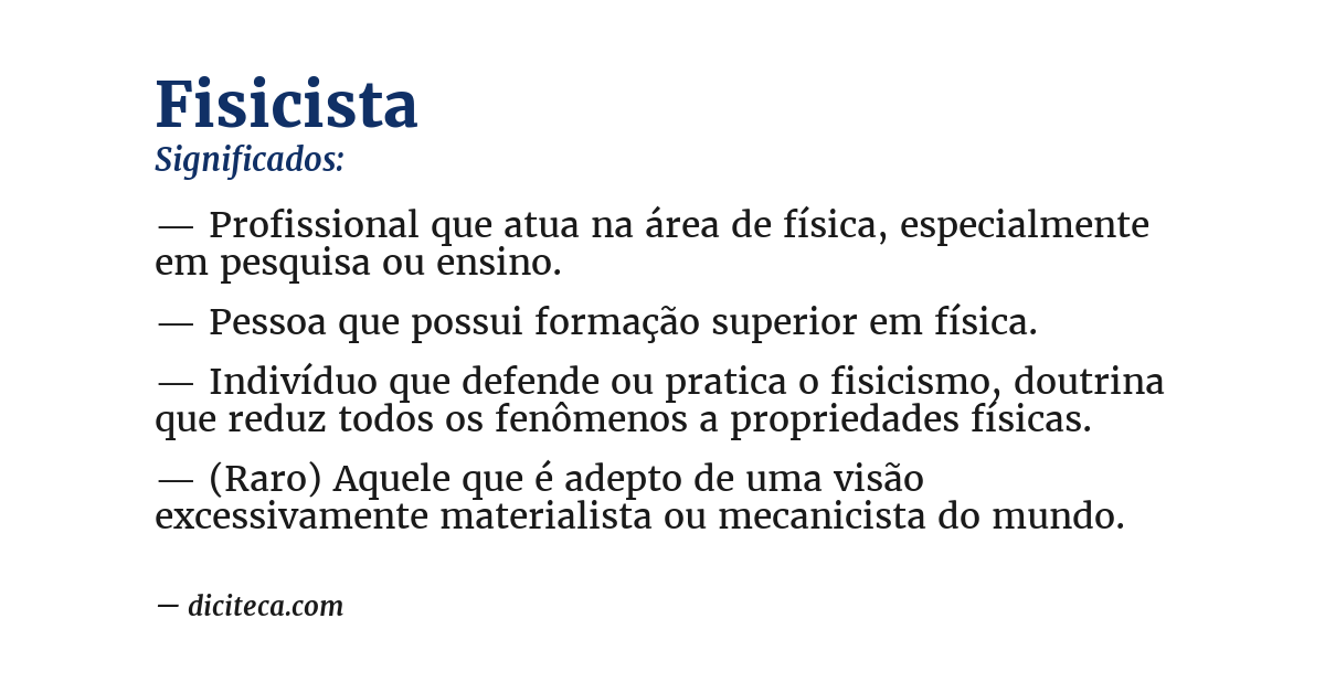 Significado de fisicista