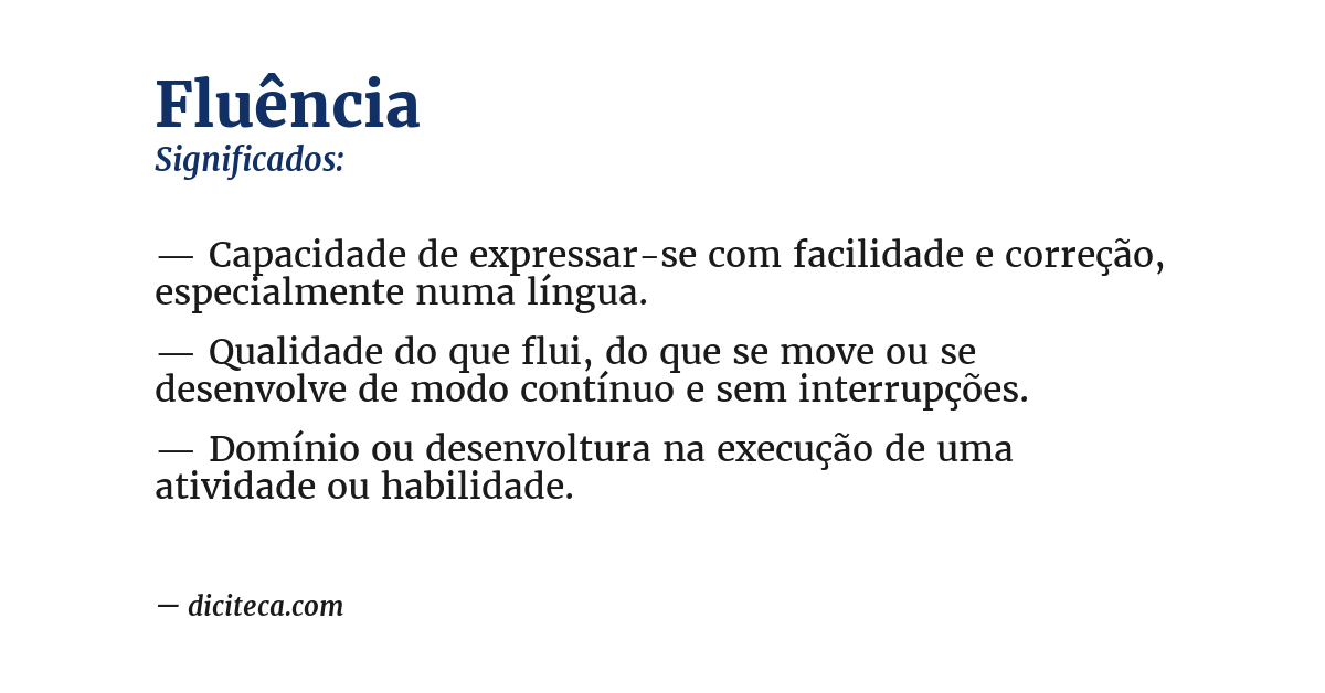 Significado de fluência