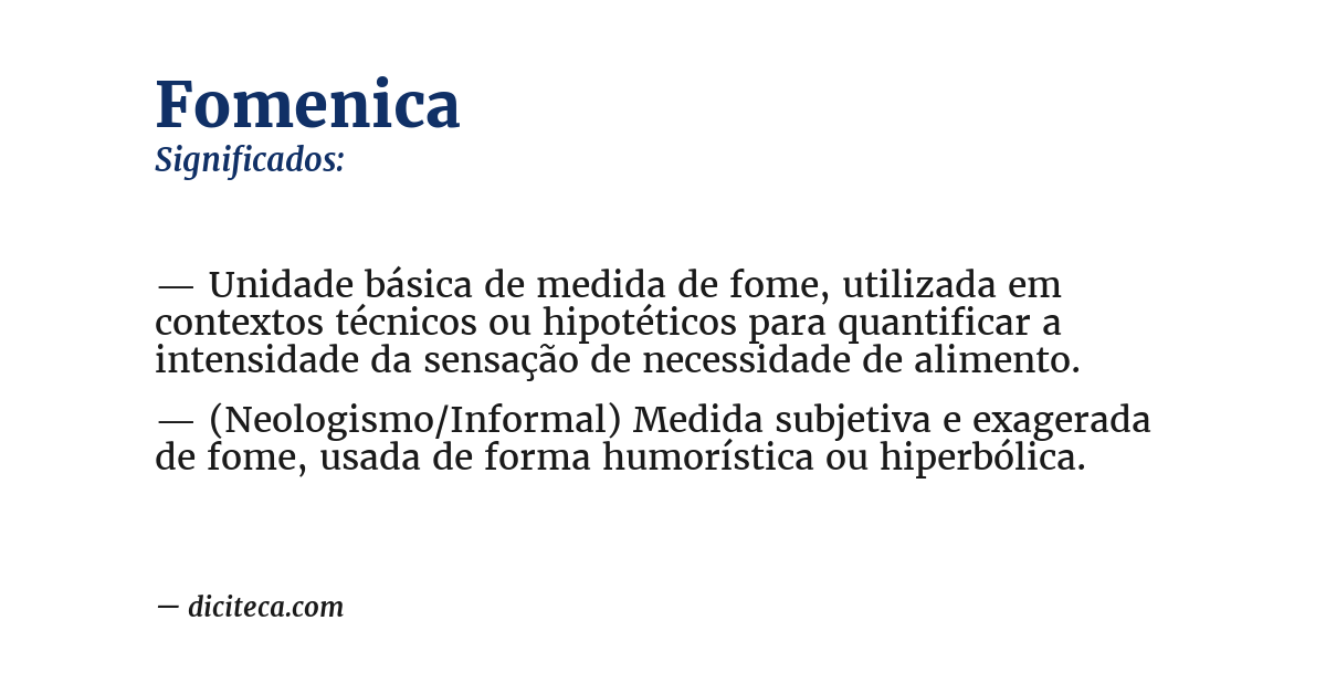 Significado de fomenica