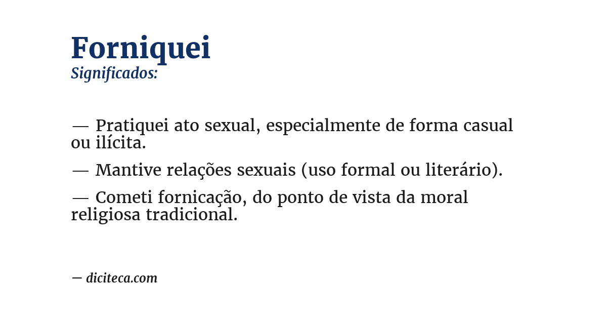 Significado de forniquei