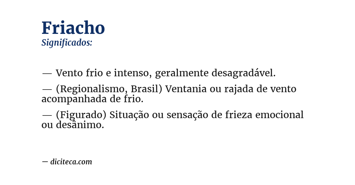 Significado de friacho