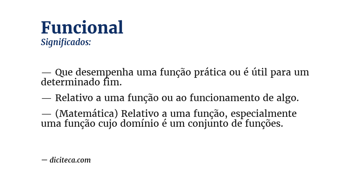 Significado de funcional