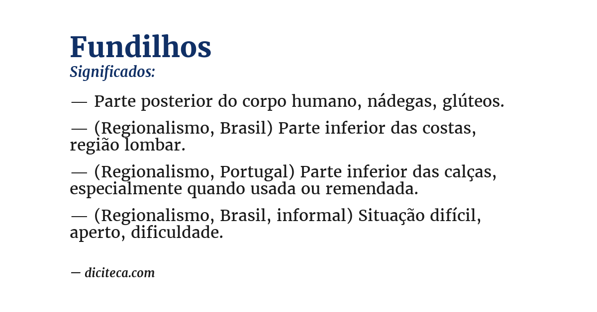 Significado de fundilhos