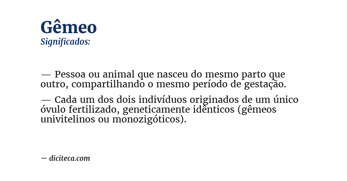 Significado de gêmeo