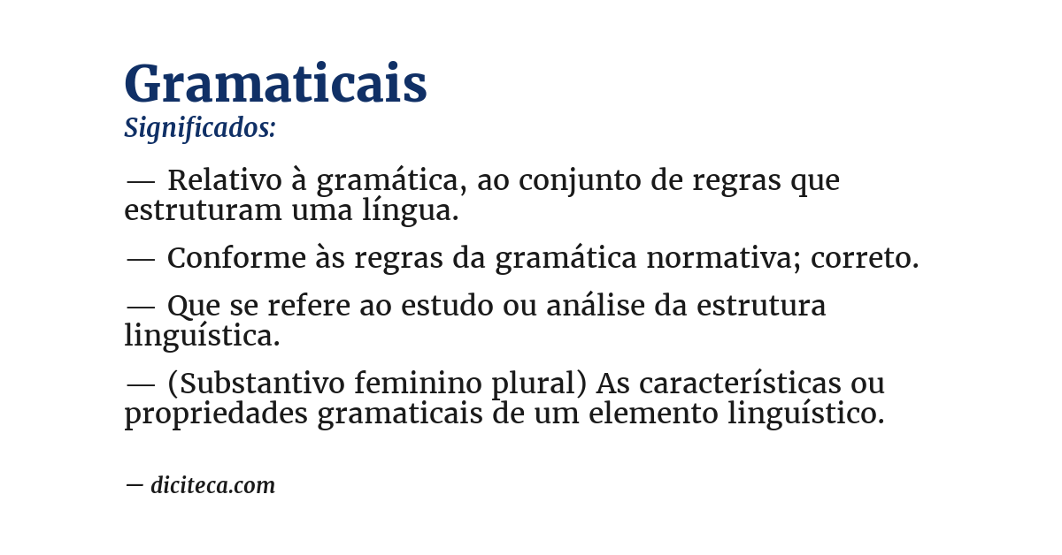 Significado de gramaticais