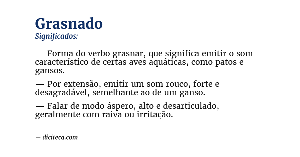 Significado de grasnado