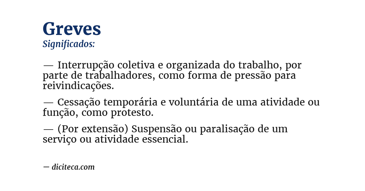 Significado de greves