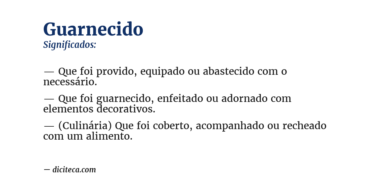 Significado de guarnecido