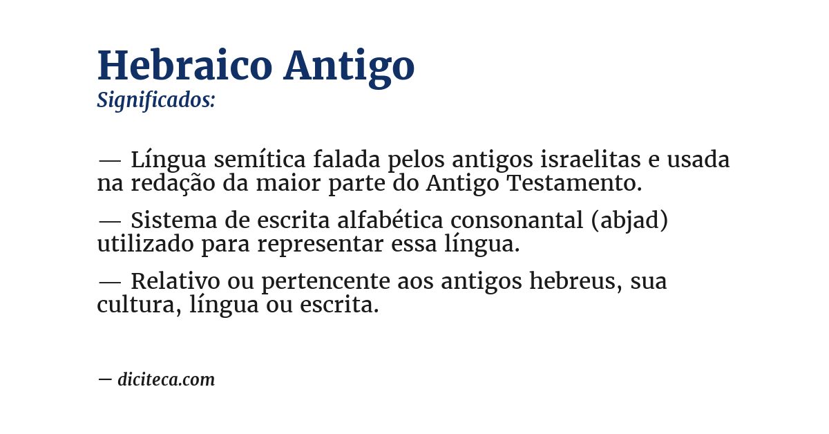 Significado de hebraico antigo