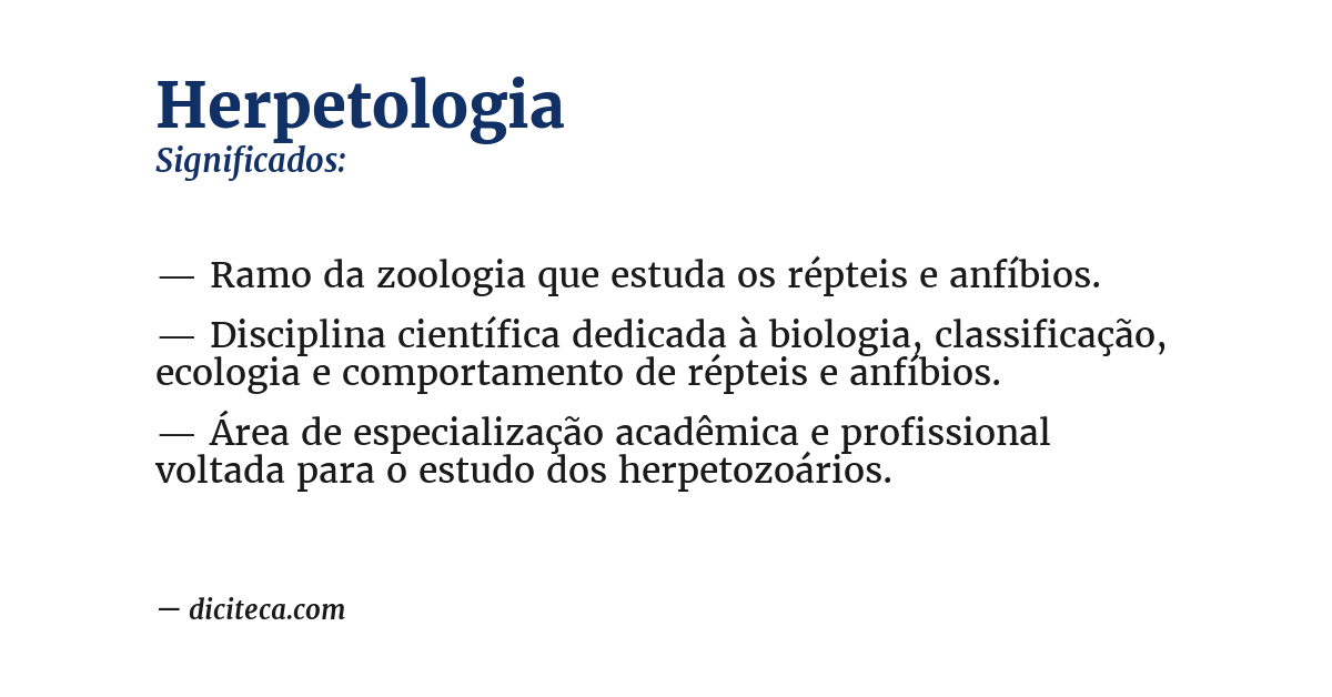 Significado de herpetologia