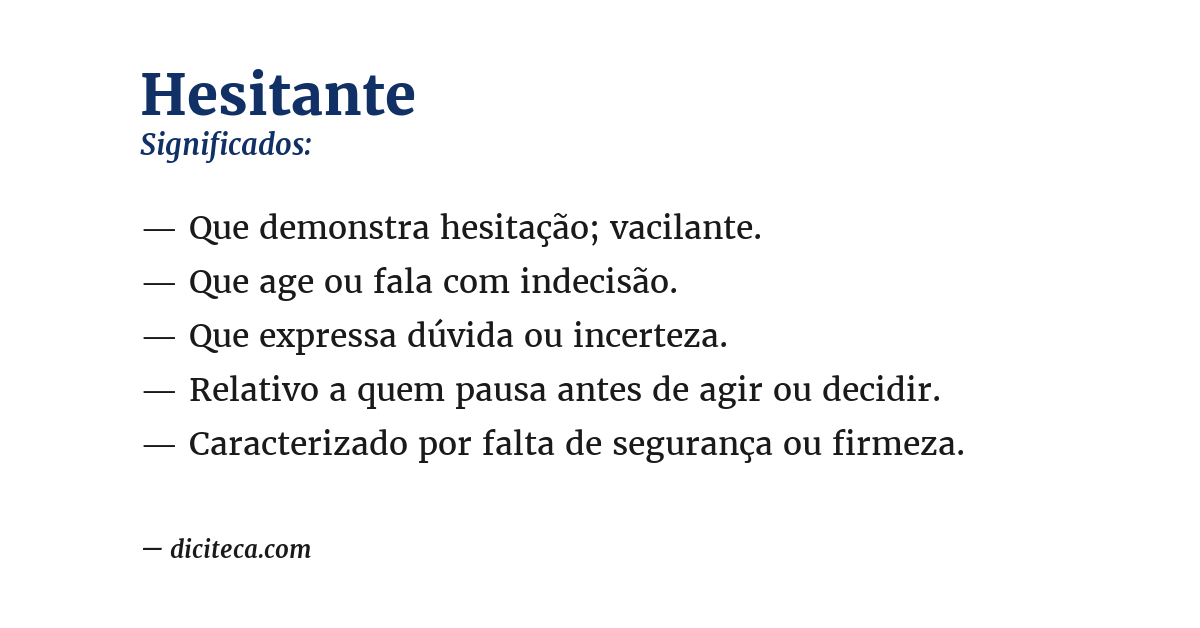 Significado de hesitante