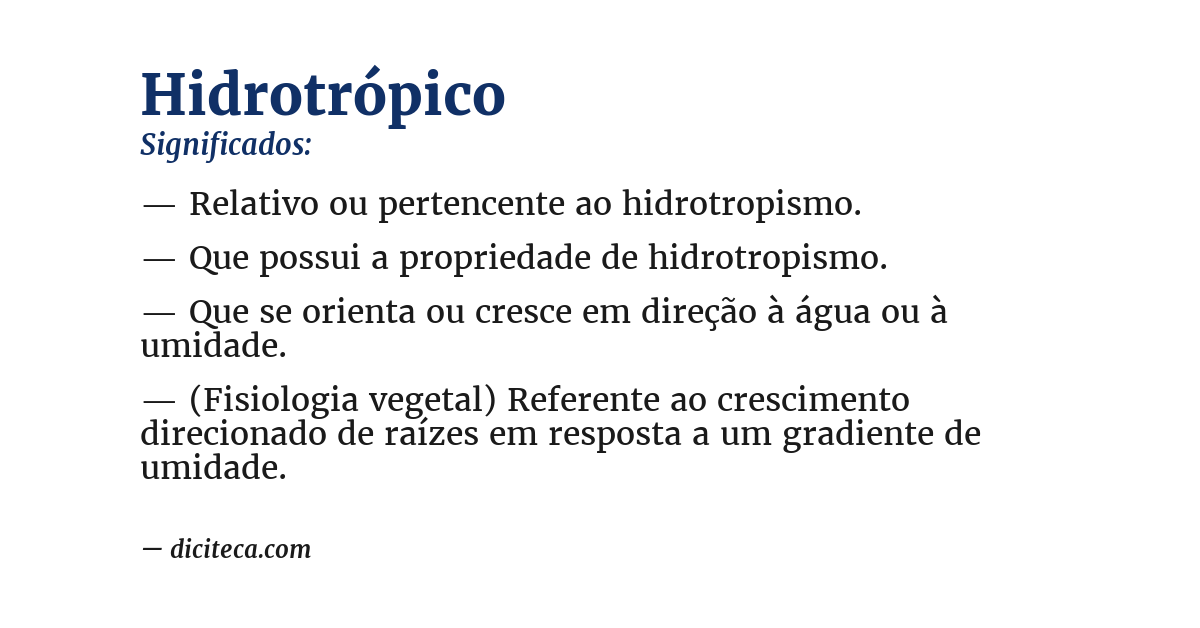 Significado de hidrotrópico