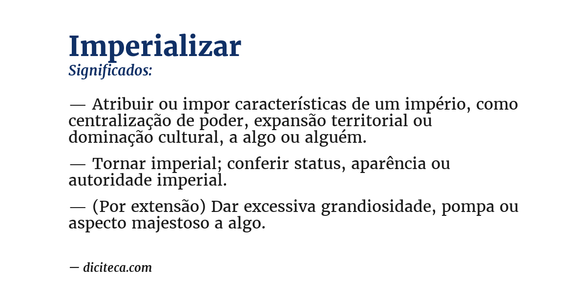 Significado de imperializar
