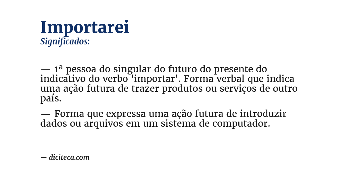 Significado de importarei