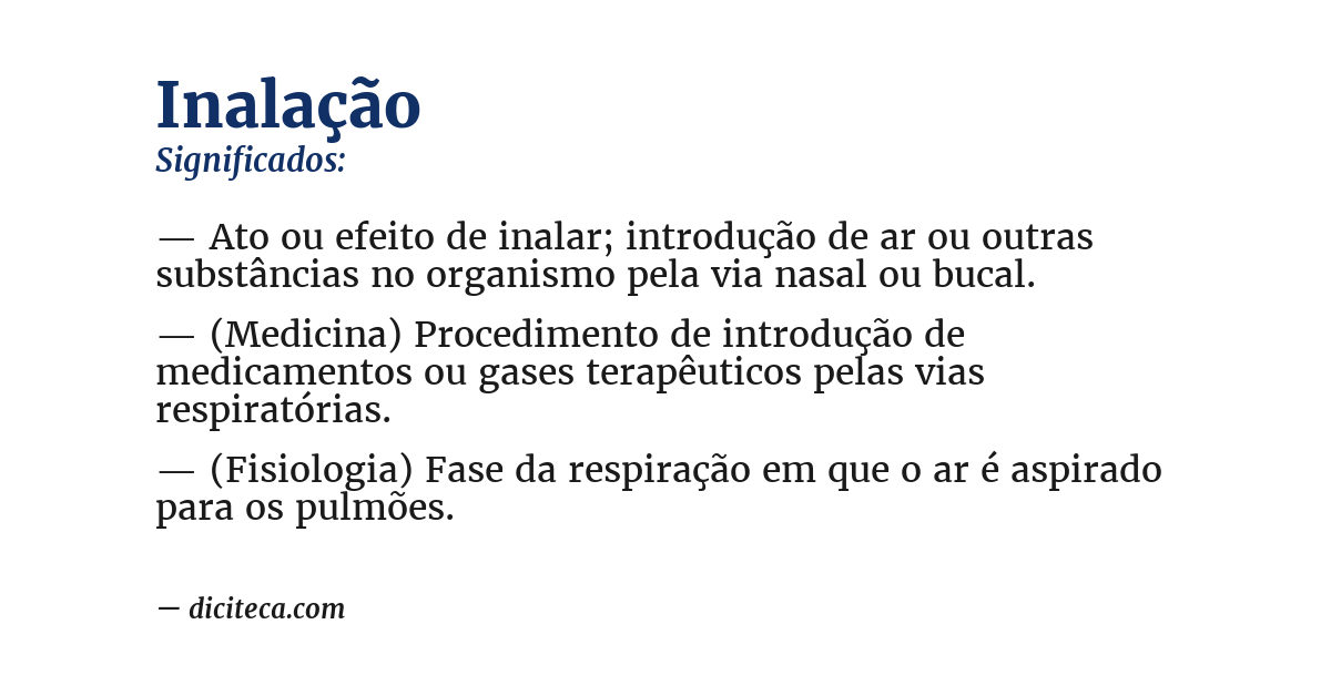 Significado de inalação