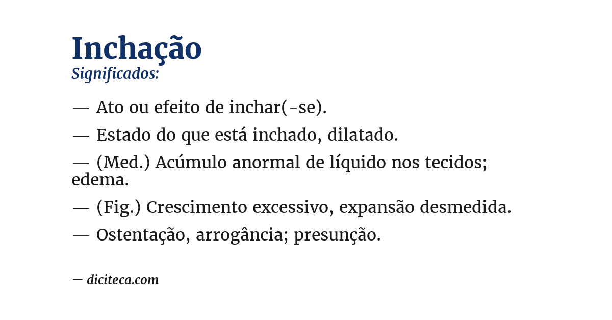 Significado de inchação