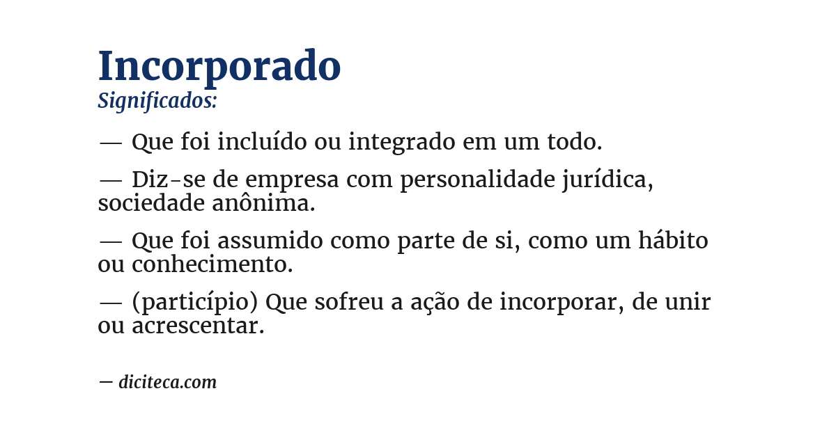 Significado de incorporado