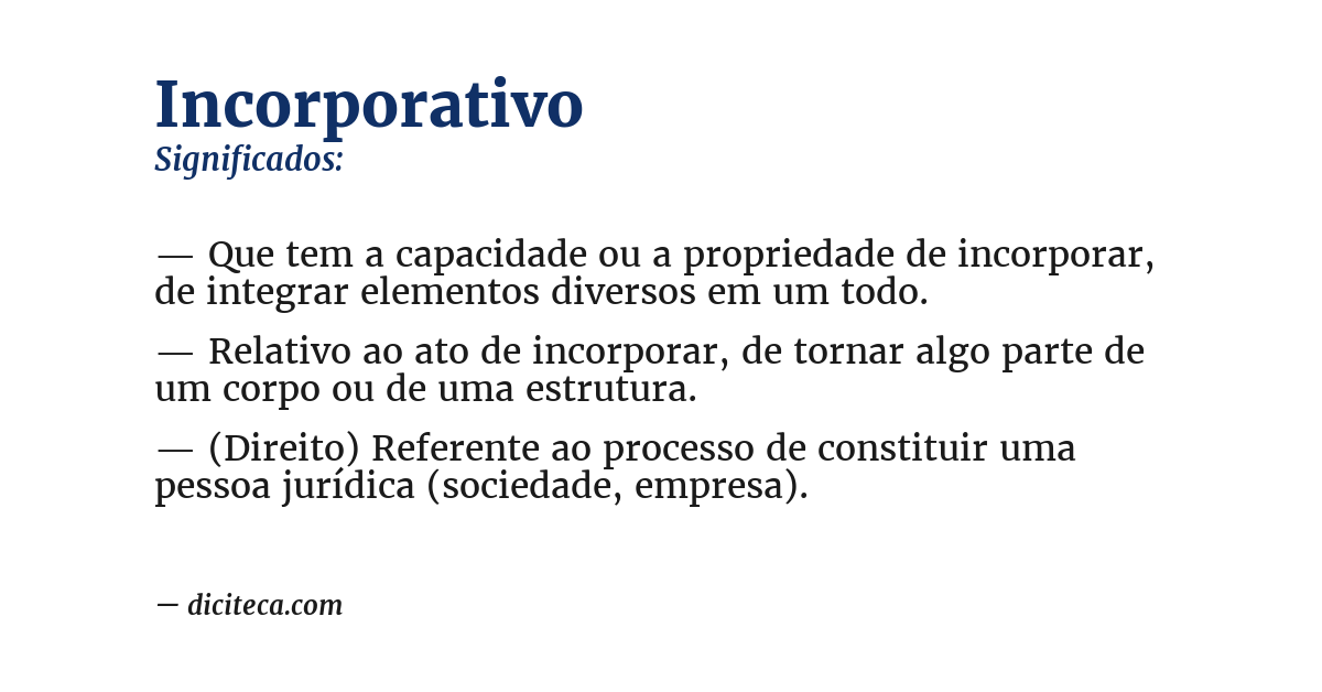 Significado de incorporativo