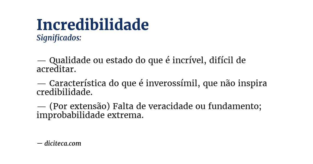 Significado de incredibilidade