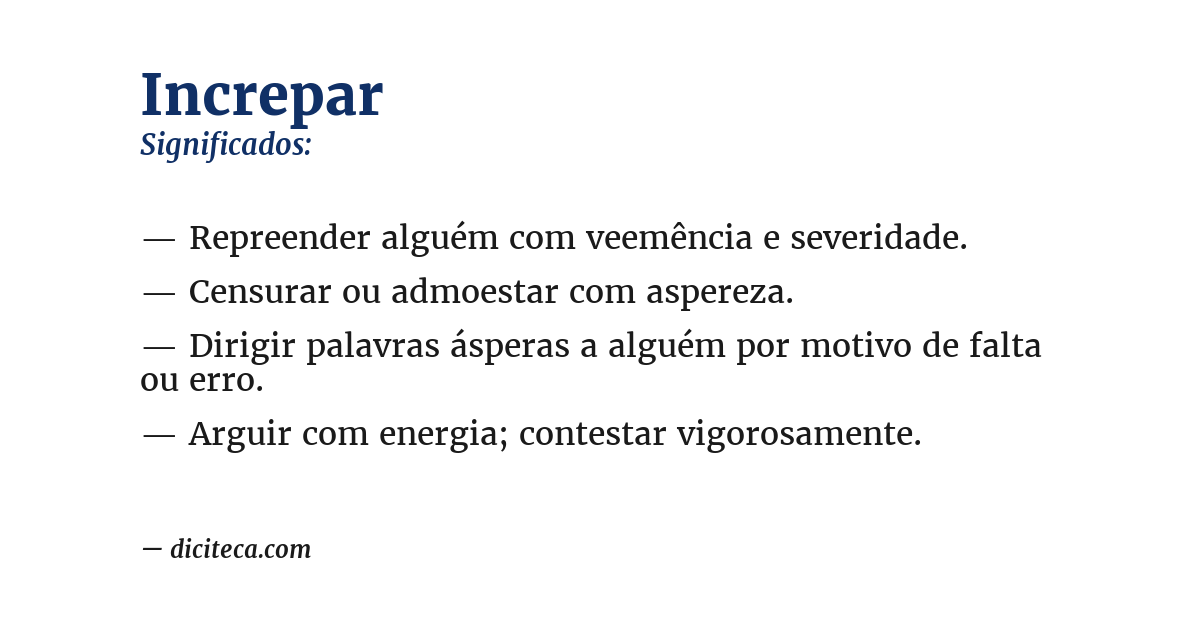 Significado de increpar