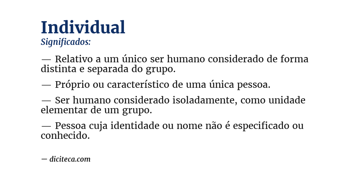 Significado de individual