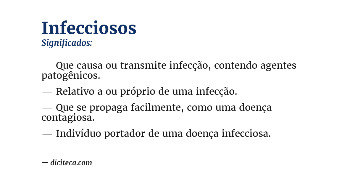 Significado de infecciosos